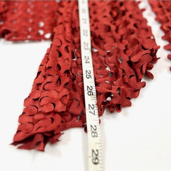 ADORE Women’s Laser-Cut Orange Draped Cardigan Avante Garde Eclectic Size Small - Picture 9 of 10